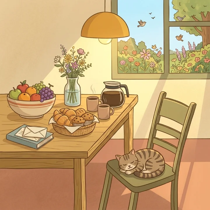 La misma mesa de la cocina, otro número